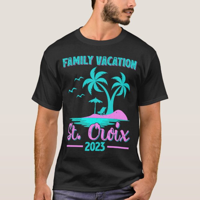 Family Vacation 2023 Palm Tree Virgin Island St Cr T-Shirt (Front)