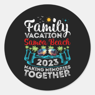 Family Vacation 2023 Polynesian Samoa Beach Classic Round Sticker