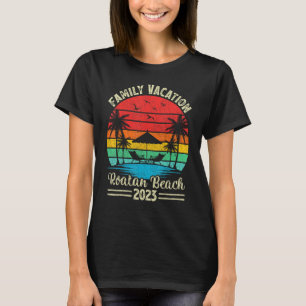 Family Vacation 2023 Vintage Honduras Roatan Beach T-Shirt