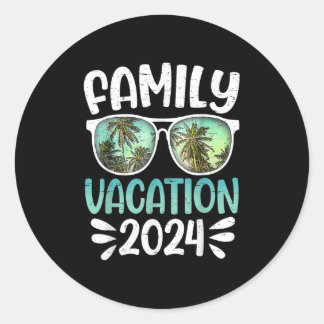 Family Vacation 2024 Family Group Matching Summer  Classic Round Sticker