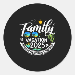 Family Vacation 2025 Beach Matching Family Summer Classic Round Sticker