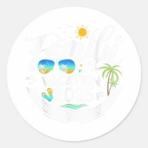 Family Vacation 2025 Beach Matching Family Summer  Classic Round Sticker