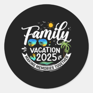 Family Vacation 2025 Beach Matching Family Summer  Classic Round Sticker