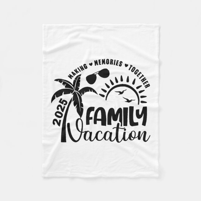 Family Vacation 2025 Beach Matching Family Summer  Fleece Blanket (Front)