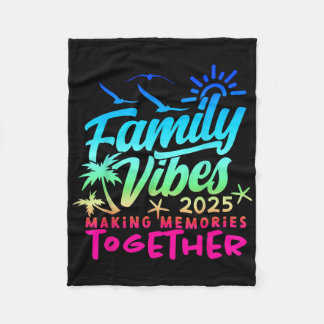 Family Vacation 2025 Beach Matching Family Summer  Fleece Blanket