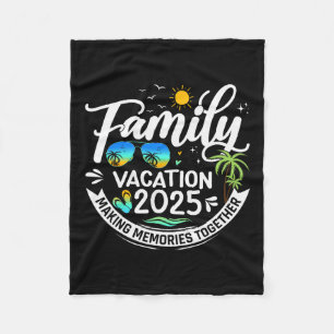 Family Vacation 2025 Beach Matching Family Summer Fleece Blanket