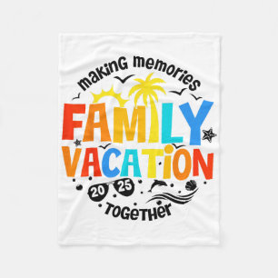 Family Vacation 2025 Beach Matching Family Summer  Fleece Blanket