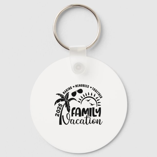 Family Vacation 2025 Beach Matching Family Summer  Key Ring (Front)