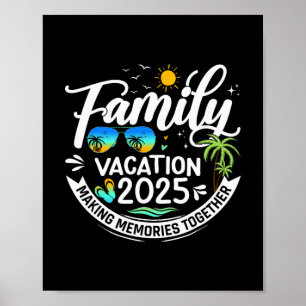 Family Vacation 2025 Beach Matching Family Summer Poster