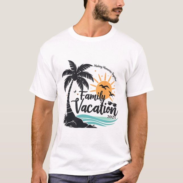 Family Vacation 2025 Beach Matching Family Summer  T-Shirt (Front)
