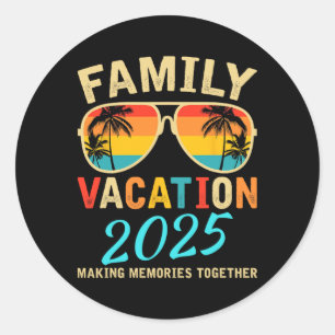 Family Vacation 2025 Beach Matching Summer Vacatio Classic Round Sticker