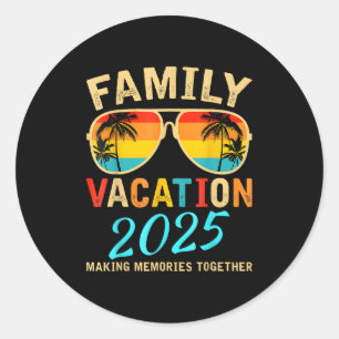 Family Vacation 2025 Beach Matching Summer Vacatio Classic Round Sticker