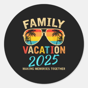 Family Vacation 2025 Beach Matching Summer Vacatio Classic Round Sticker
