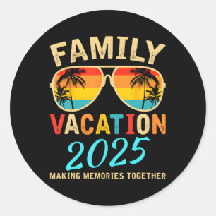 Family Vacation 2025 Beach Matching Summer Vacatio Classic Round Sticker
