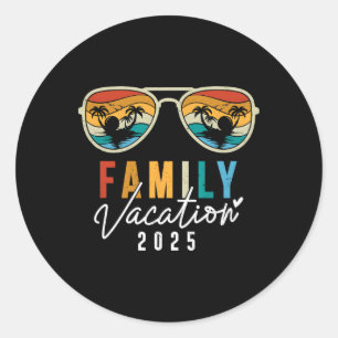 Family Vacation 2025 Beach Summer Men Women Kids M Classic Round Sticker