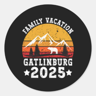 Family Vacation 2025 Gatlinburg Tennessee Smoky Mo Classic Round Sticker