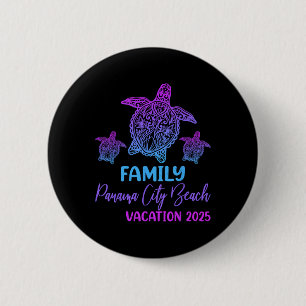 Family Vacation 2025 Sea Turtle Florida Panama Cit 6 Cm Round Badge