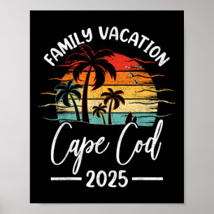 Family Vacation 2025 Vintage Machusetts Cape Cod B Poster