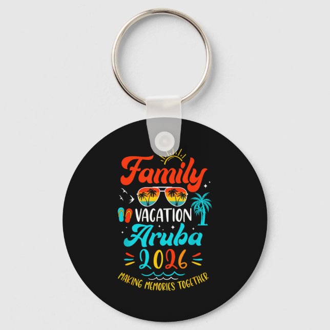 Family Vacation 2026 Aruba Matching Summer Vacatio Key Ring (Front)