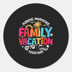 Family Vacation 2026 Beach Matching Family Summer Classic Round Sticker