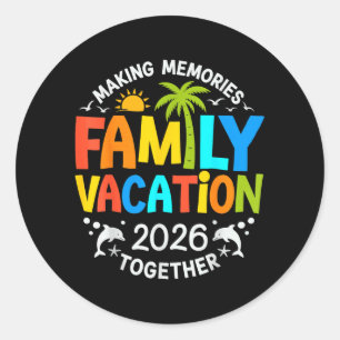 Family Vacation 2026 Beach Matching Family Summer Classic Round Sticker
