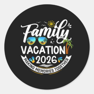 Family Vacation 2026 Beach Matching Summer Classic Round Sticker