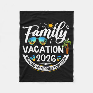 Family Vacation 2026 Beach Matching Summer Fleece Blanket