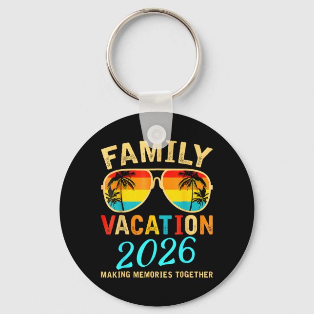 Family Vacation 2026 Beach Matching Summer Key Ring (Front)