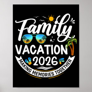 Family Vacation 2026 Beach Matching Summer Poster