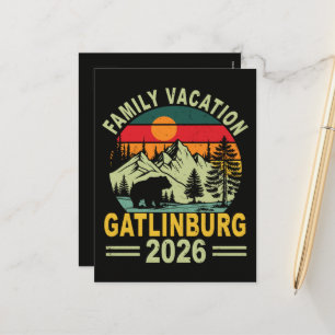 Family Vacation 2026 Gatlinburg Tennessee Holiday Postcard