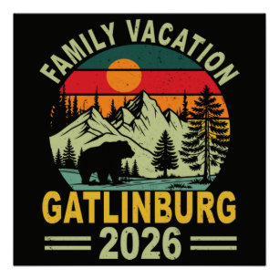 Family Vacation 2026 Gatlinburg Tennessee Poster