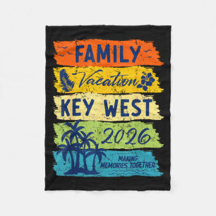 Family Vacation 2026 Key West Matching Summer Vaca Fleece Blanket