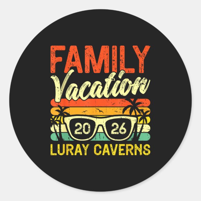 Family Vacation 2026 Luray Caverns  Classic Round Sticker (Front)