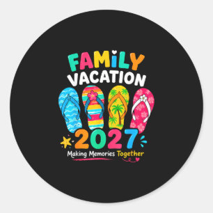 Family vacation 2027 summer beach family trips classic round sticker