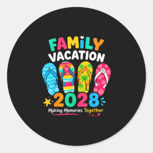 Family vacation 2028 summer beach family trips classic round sticker