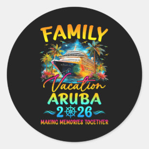 Family Vacation Aruba 2026 Matching Group Summer Classic Round Sticker