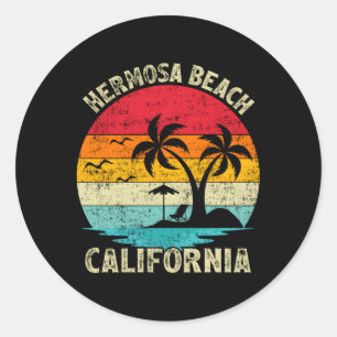 Family Vacation California Hermosa Beach Classic Round Sticker