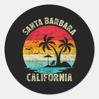 Family Vacation California Santa Barbara Beach Classic Round Sticker