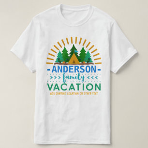 Family Vacation Camping Trip   Custom Name + Text T-Shirt
