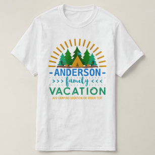 Family Vacation Camping Trip   Custom Name + Text T-Shirt