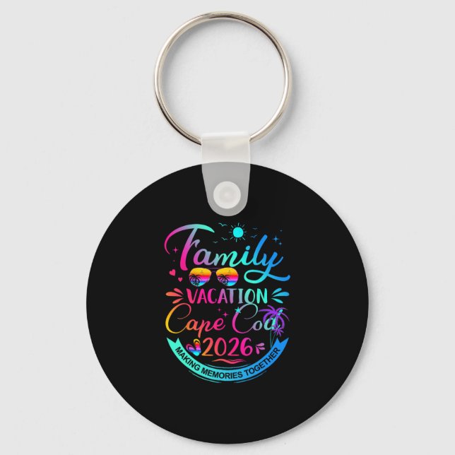 Family Vacation Cape Cod 2026 Palm Tree Gift  Key Ring (Front)