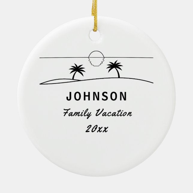 Family Vacation Ceramic Ornament (Back)