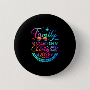 Family Vacation Charleston 2026 Palm Tree Gift  6 Cm Round Badge