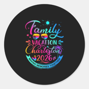 Family Vacation Charleston 2026 Palm Tree Gift Classic Round Sticker