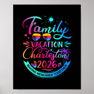 Family Vacation Charleston 2026 Palm Tree Gift Poster