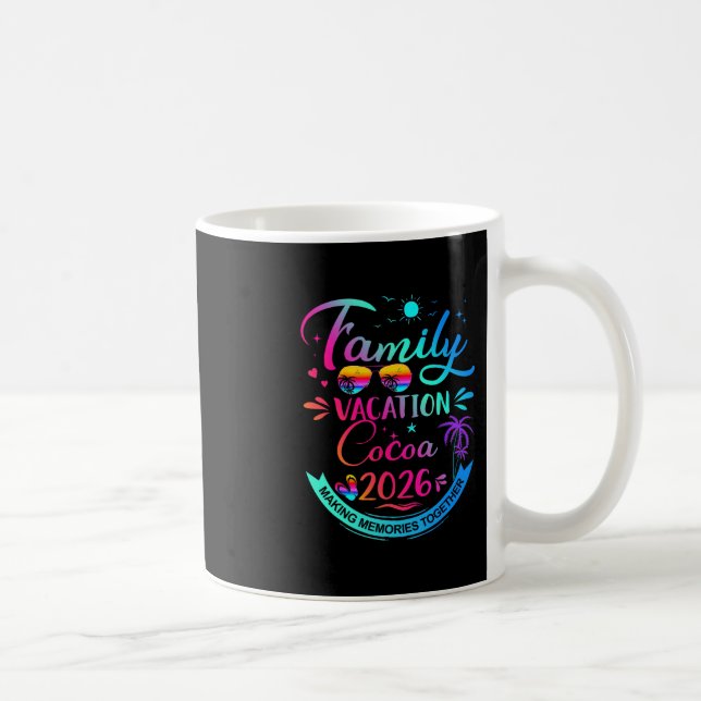 Family Vacation Cocoa 2026 Palm Tree Gift  Coffee Mug (Right)