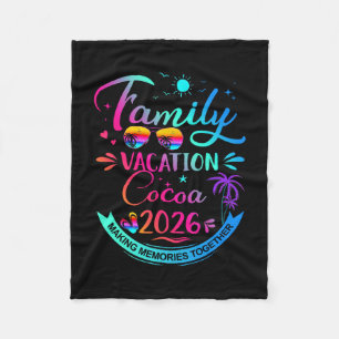 Family Vacation Cocoa 2026 Palm Tree Gift Fleece Blanket