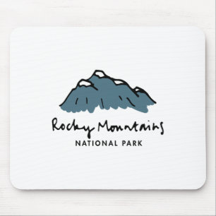 Family Vacation Design - Retro Rocky Mountains Nat Mouse Pad