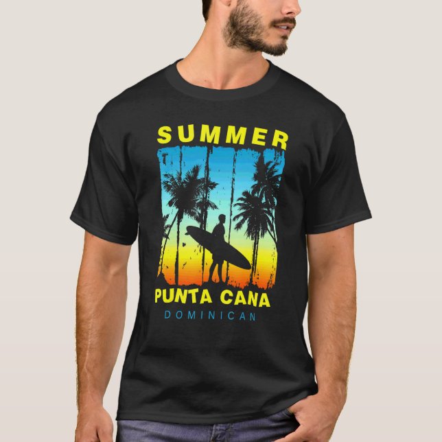 Family Vacation Dominican Punta Cana Sunset Beach T-Shirt (Front)