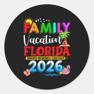 Family vacation florida 2026 matching group summer classic round sticker